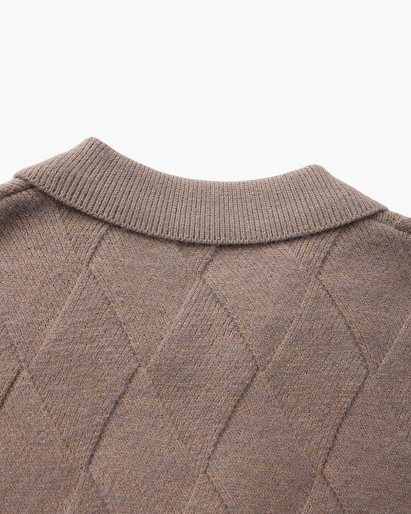 Cárdigan Heritage Diamond Knit con Cremallera